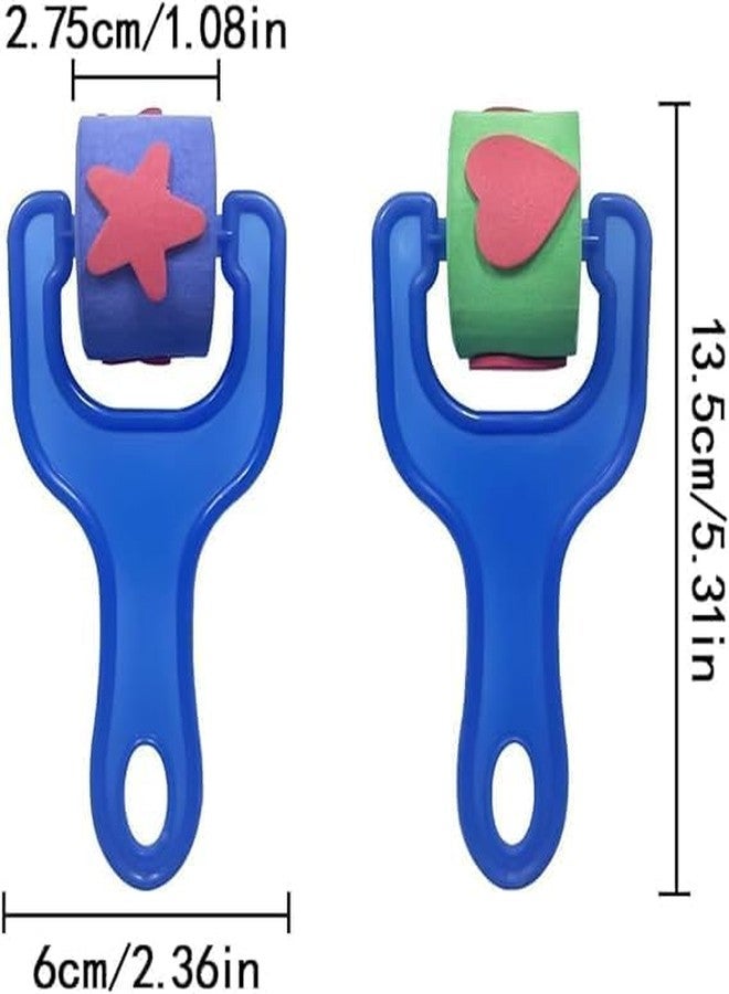 Brille Bee فرش طلاء إسفنجية من بريل بي، أشكال زهور، أدوات رسم فنية، طوابع جرافيتي يمكنك صنعها بنفسك لتعليم الأطفال في المراحل المبكرة (إسفنجة دوارة على شكل نجمة) - Image 2